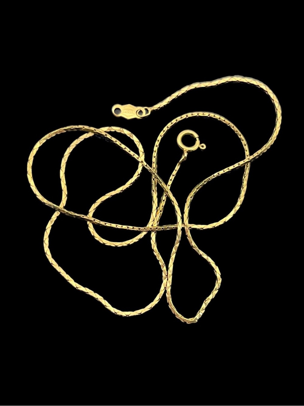 12k gold filled 18” snake chain vintage necklace
